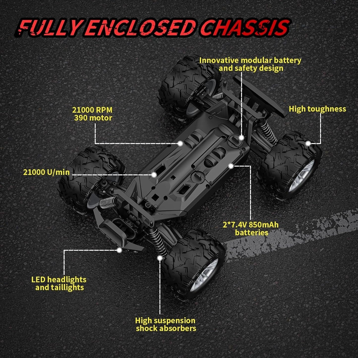 Adult Remote Control All Terrain Car,4WD 1:16RC 40km/h High Speed