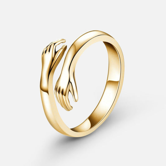 💛 24K GOLD Hug Ring – Elegant Adjustable Gold-Plated Ring